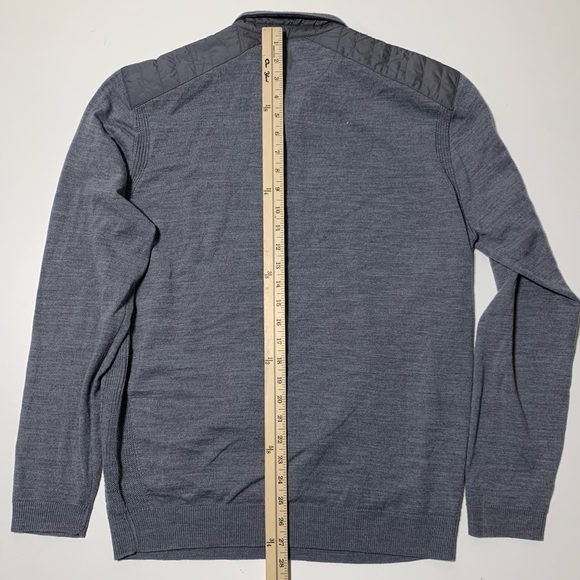 Johnnie-o 50% Merino Wool Quarter Zip Sweater Pullover Gray Mens Size M - Picture 5 of 6